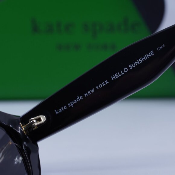 Kate Spade JUNI/G/S PEARL 0807 9O Cat Eye Sunglasses – Black/Grey - Picture 10 of 11